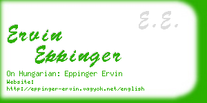 ervin eppinger business card